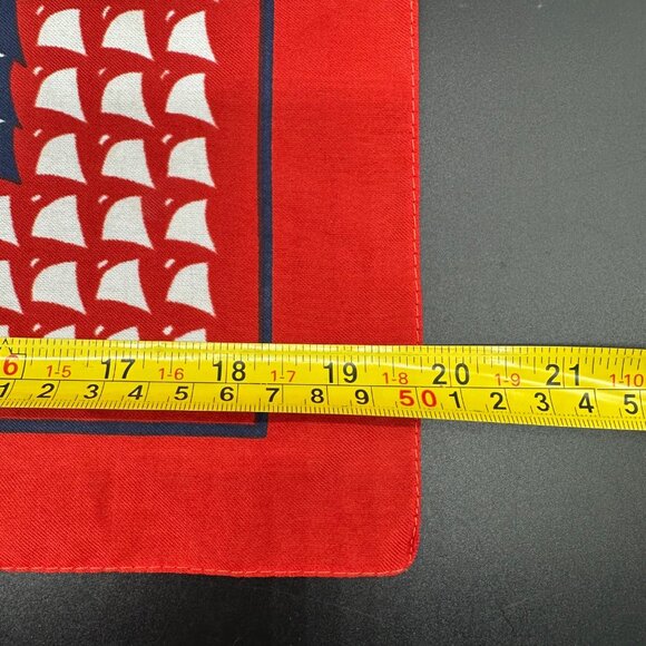 Vintage Scarf Italian 1970s Mademoiselle Red White Blue Patriotic Italy Small - Picture 8 of 8